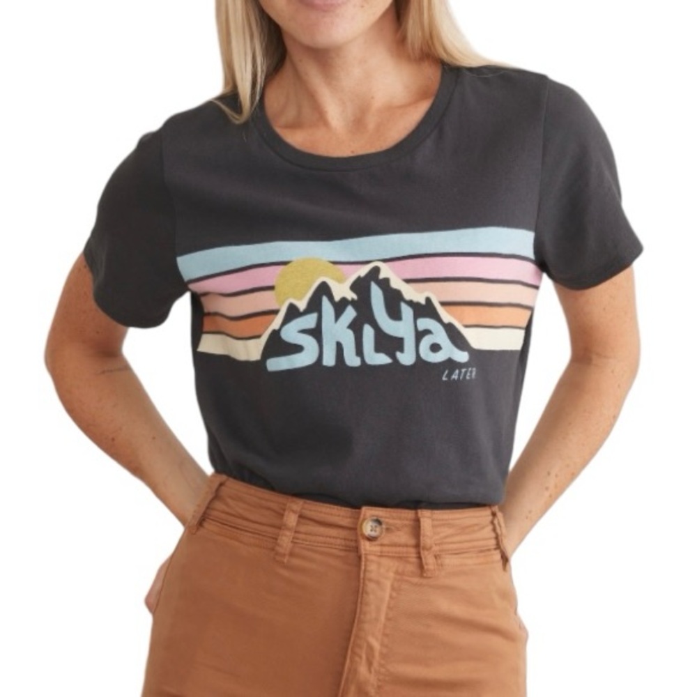 Marine Layer Easy Crew Graphic Tee “Skiya Later” Size XL NWT